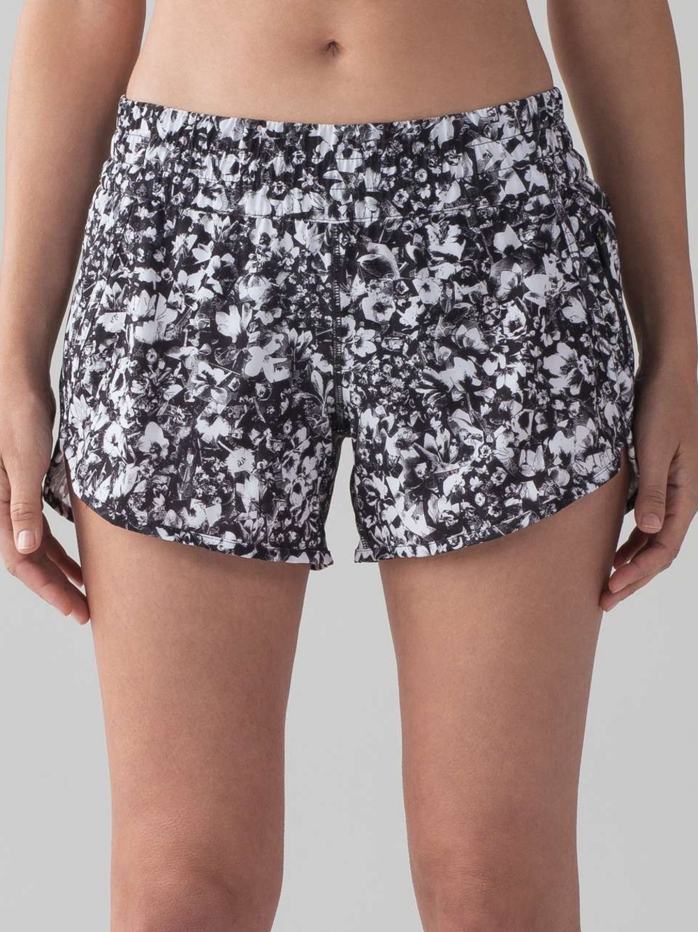 Lululemon Black & White Floral Active Shorts